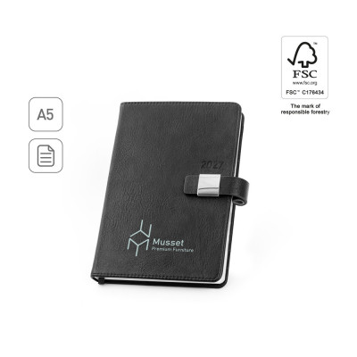 MUSSET A5. Agenda A5 em PU (58 reciclado)