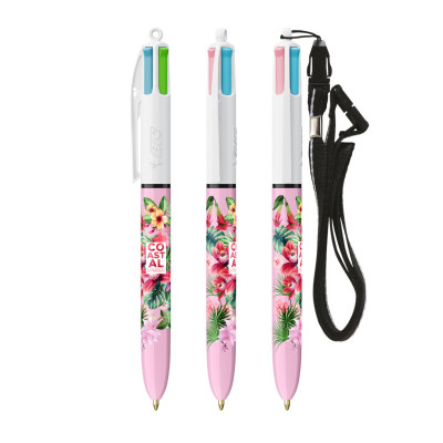 BIC® 4 Colours Fashion ballpen + Lanyard