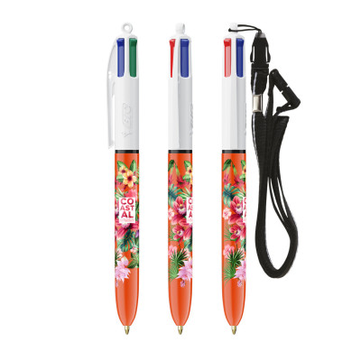 BIC® 4 Colours Fine esferográfica + Lanyard