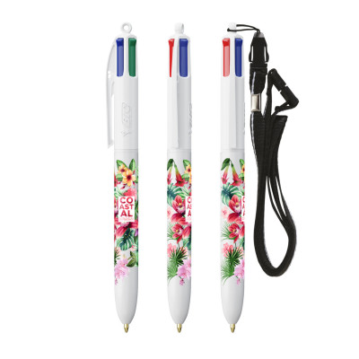 BIC® 4 Colours® esferográfica + Lanyard