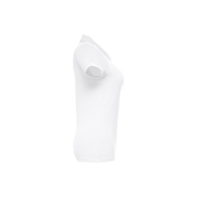 THC EVE WH. Polo cintado para senhora de manga curta em algodão cardado