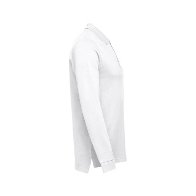 THC BERN WH. Men's long-sleeved 100 cotton piqué polo shirt with removable label