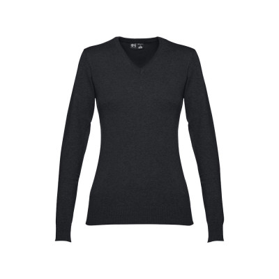 THC MILAN WOMEN. Pullover com decote em V para senhora em algodão e poliamida