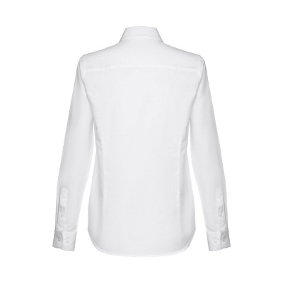THC TOKYO WOMEN WH. Women's long-sleeved oxford shirt with pearl coloured buttons. White