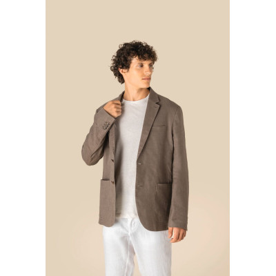 Blazer com aspecto lavado em linho de homem