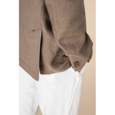 Blazer com aspecto lavado em linho de homem
