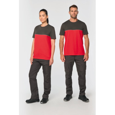 Recycled two-tone short-sleeved T-shirt