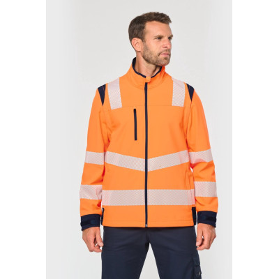 Casaco softshell de segurança em material reciclado com mangas amovíveis unissexo