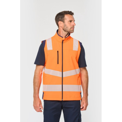 Casaco softshell de segurança em material reciclado com mangas amovíveis unissexo