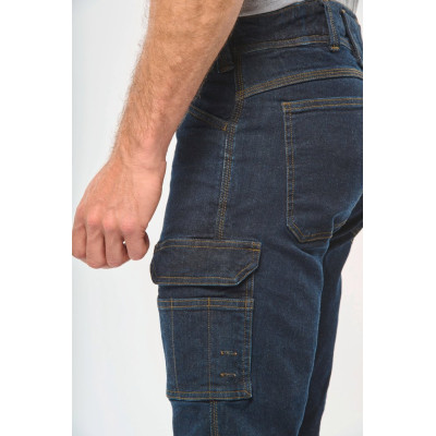 Bermuda de ganga multibolsos de homem