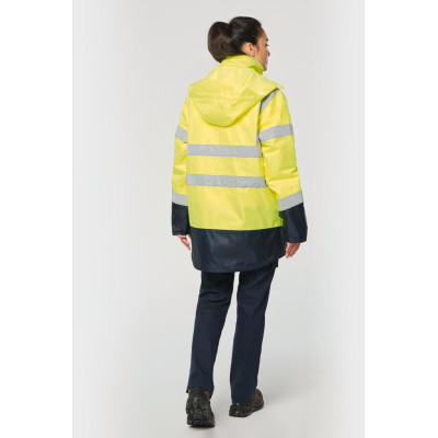 Parka de segurança em material reciclado 4 em 1 unissexo