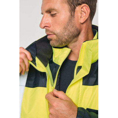 Parka de segurança em material reciclado 4 em 1 unissexo