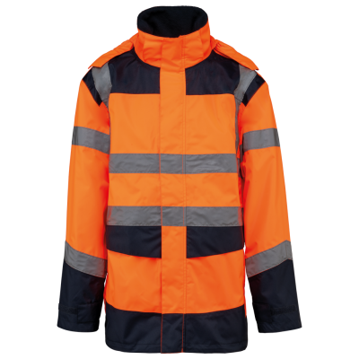 Parka de segurança em material reciclado 4 em 1 unissexo