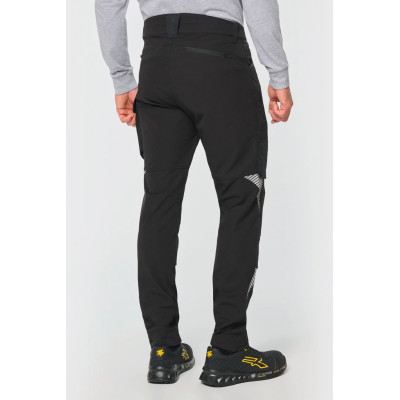 Calças stretch recicladas multibolsos unissexo