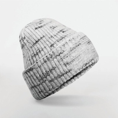 Coarse knit patch beanie