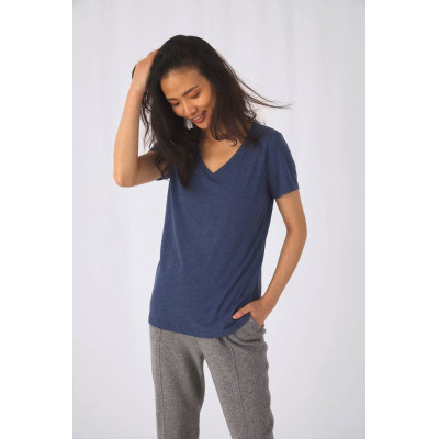 T-shirt Triblend de senhora com decote em V