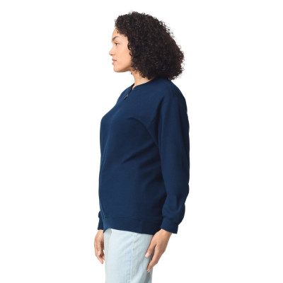 Sweatshirt cardada com 1/2 fecho