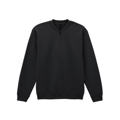 Sweatshirt cardada com 1/2 fecho