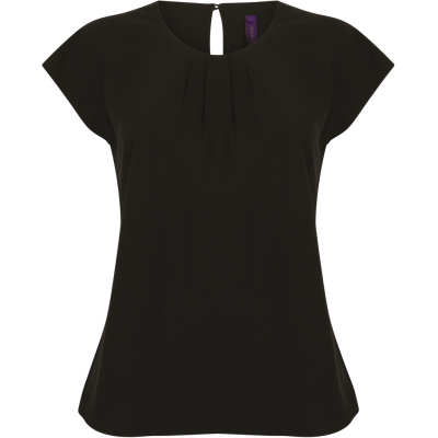 Blusa de senhora com colarinho plissado