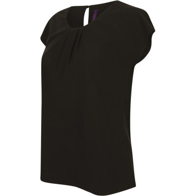 Blusa de senhora com colarinho plissado
