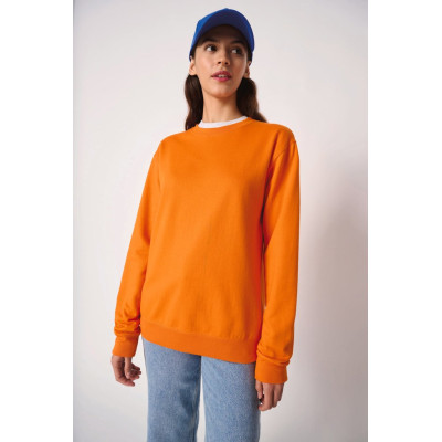 Unisex basic round neck tubular sweatshirt