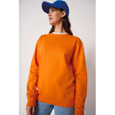 Unisex basic round neck tubular sweatshirt