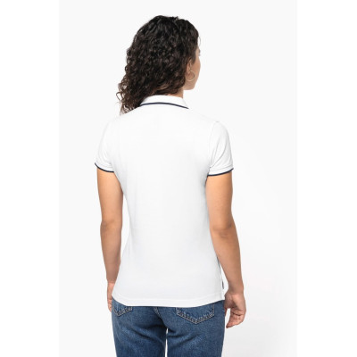 Ladies' short-sleeved piqué knit polo shirt
