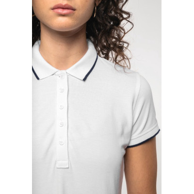 Ladies' short-sleeved piqué knit polo shirt