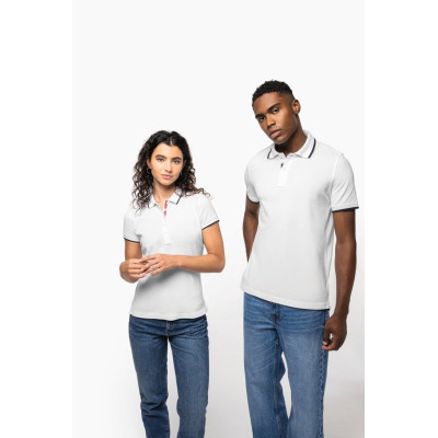 Ladies' short-sleeved piqué knit polo shirt