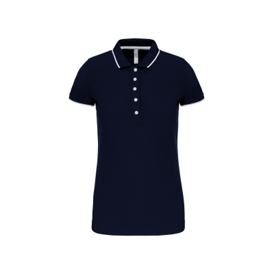 Ladies' short-sleeved piqué knit polo shirt
