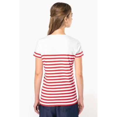 T-shirt estilo marinheiro Bio com decote redondo para senhora