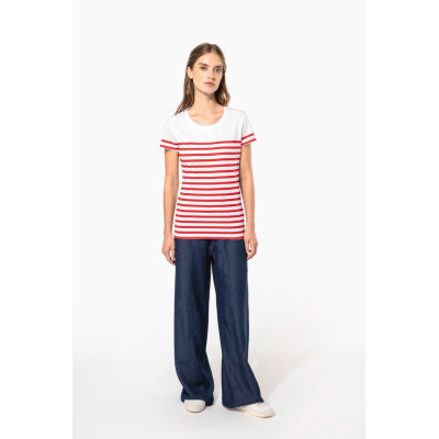 T-shirt estilo marinheiro Bio com decote redondo para senhora