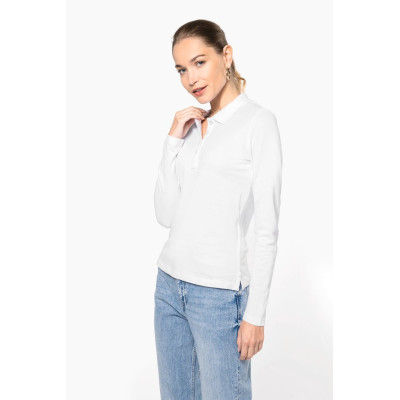 Ladies’ long-sleeved piqué polo shirt