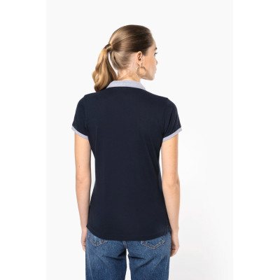 Polo de senhora piqué bicolor