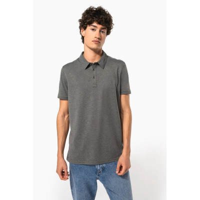 Men's short sleeved jersey polo shirt