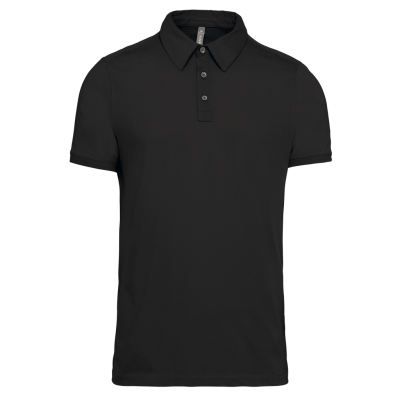 Men's short sleeved jersey polo shirt