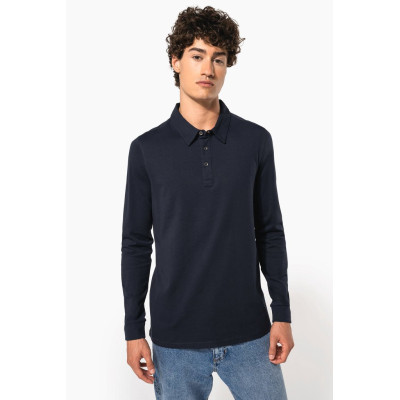 Men's long sleeved jersey polo shirt