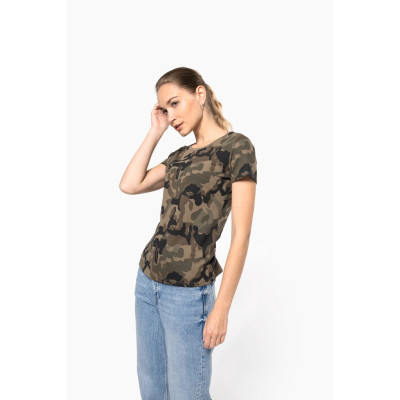 Ladies' short-sleeved camo t-shirt
