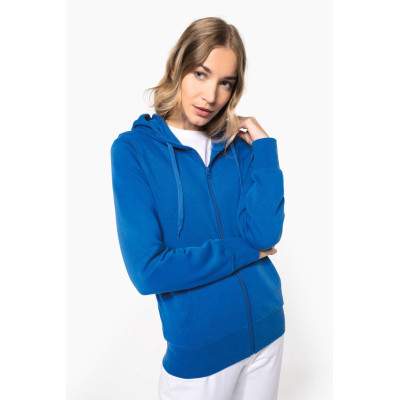 Sweatshirt eco-responsável com capuz e fecho de senhora