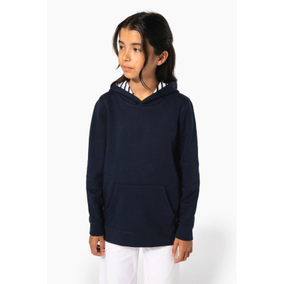 Sweatshirt com capuz em contraste estampado de criança