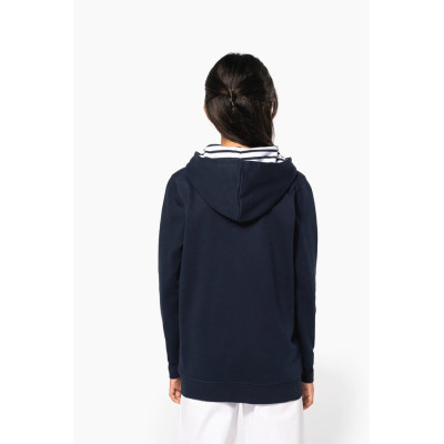 Sweatshirt com capuz em contraste estampado de criança