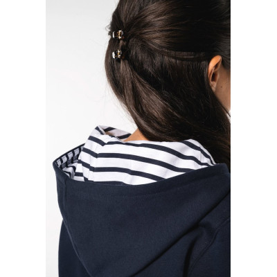 Sweatshirt com capuz em contraste estampado de criança