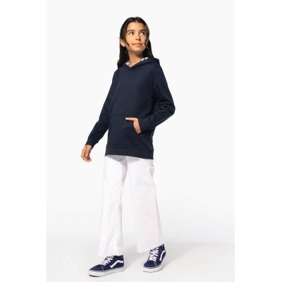 Sweatshirt com capuz em contraste estampado de criança