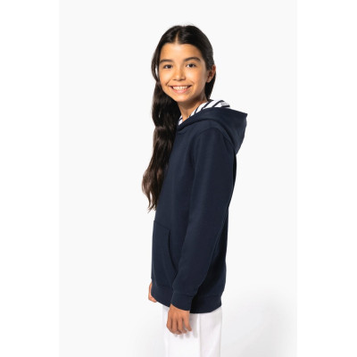Sweatshirt com capuz em contraste estampado de criança