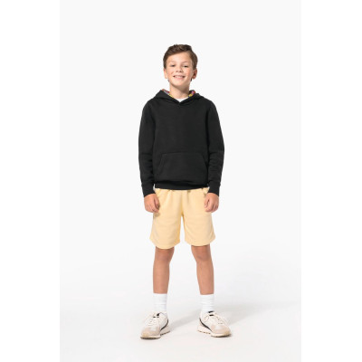 Sweatshirt com capuz em contraste estampado de criança