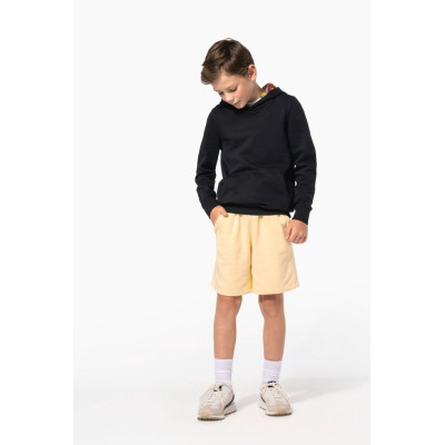 Sweatshirt com capuz em contraste estampado de criança