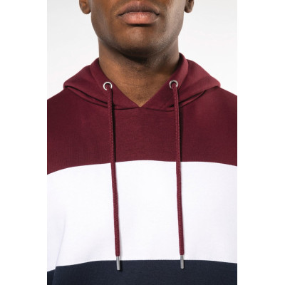 Unisex tricolour hooded sweatshirt