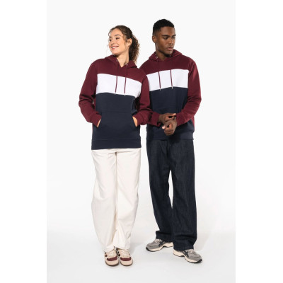 Unisex tricolour hooded sweatshirt