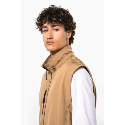 Blusão softshell 3 camadas com capuz e mangas amovíveis unissexo