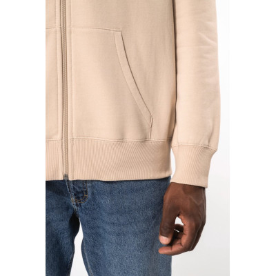 Sweatshirt reciclada com fecho e capuz unissexo